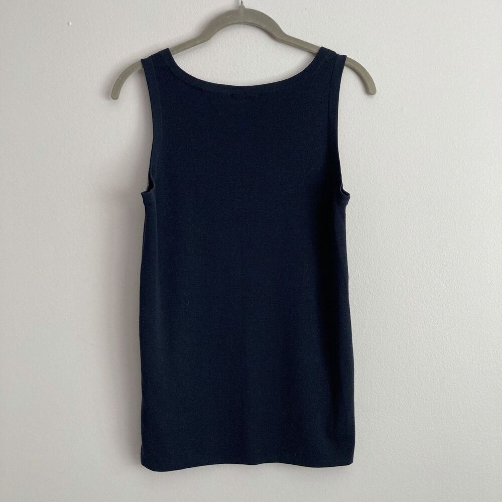 Akris Punto Top Womens Size 10 Black 100% Wool Tank Scoop Neck Solid Layering - Picture 6 of 9